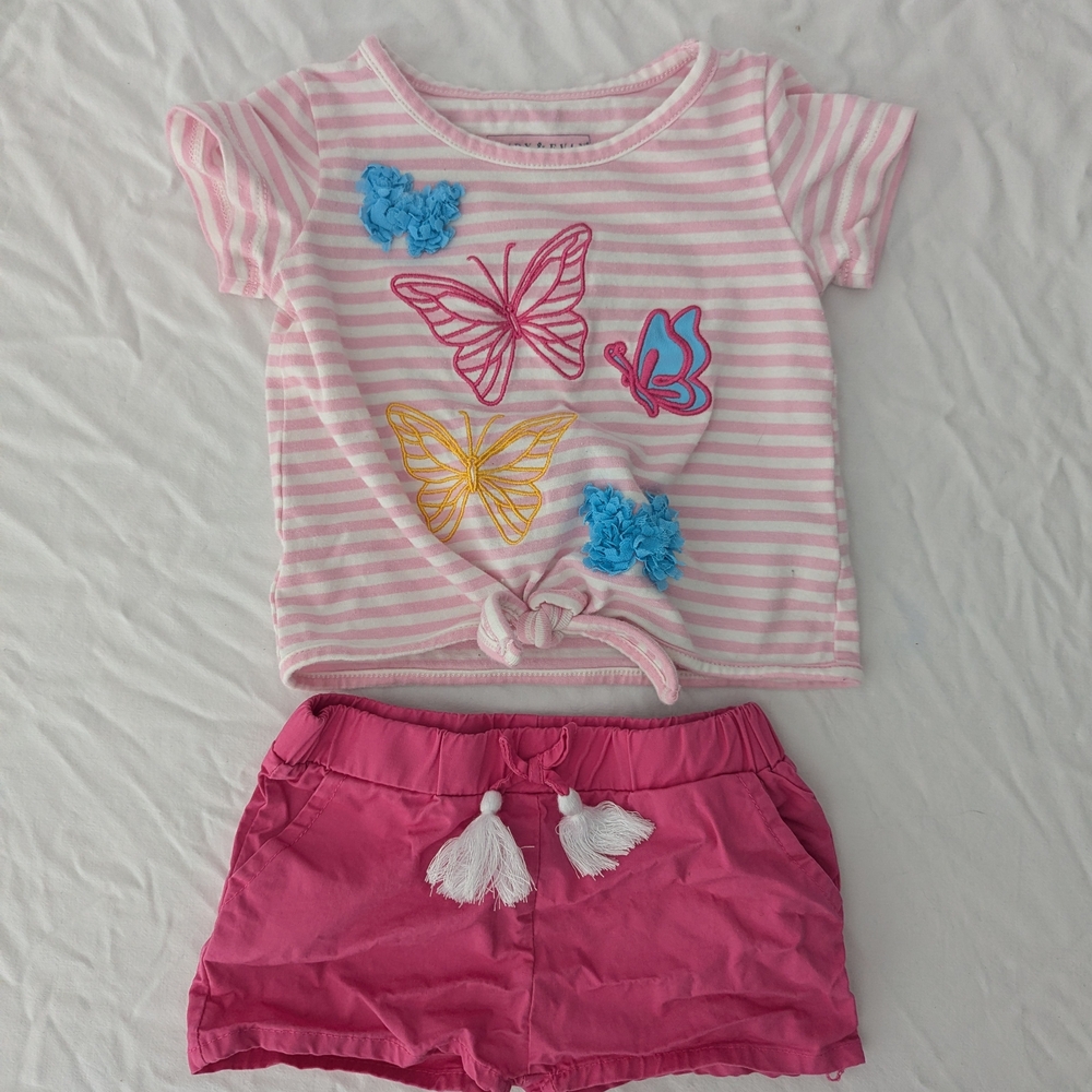 Andy & Evan Pink Butterfly Baby Matching Set